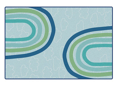 Large Rainbows Green Classroom Rug