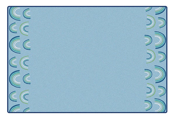 KIDSoft Rainbows End Blue Classroom Rug