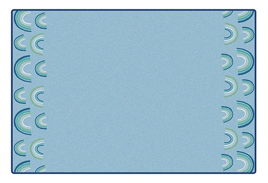 KIDSoft Rainbows End Blue Classroom Rug