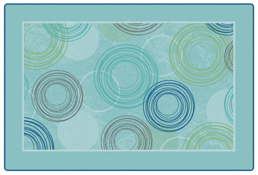 KIDSoft Raindrop Ripples Blue Classroom Rug