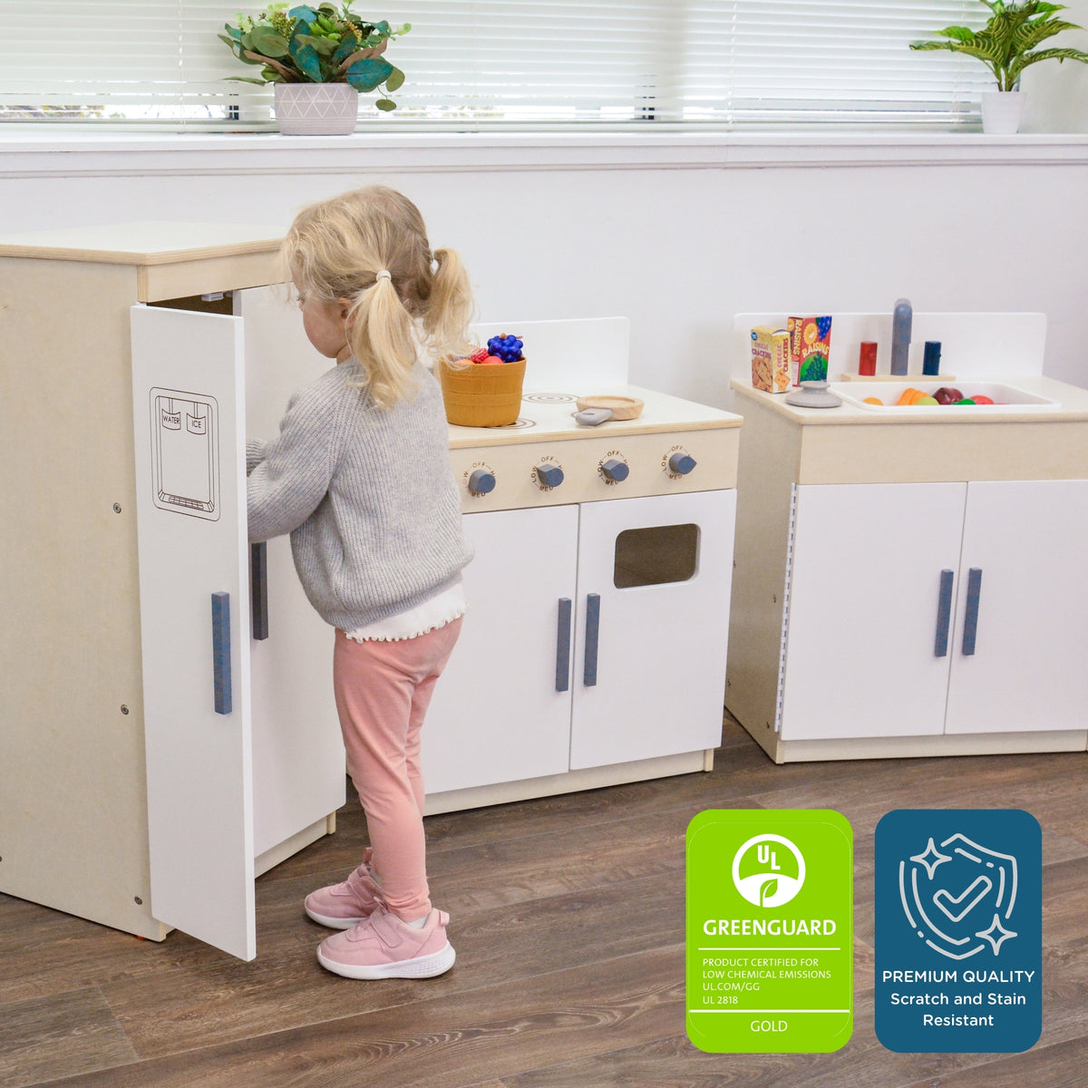 3-Piece Wooden Play Kitchen Set, view 9