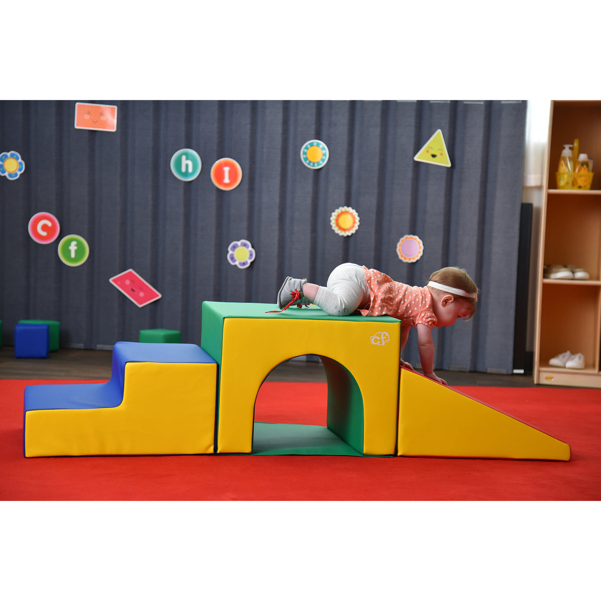 Compact Soft Play Tunnel Climber with Floor Mat, view 7