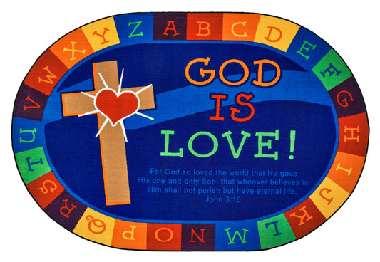 God is Love Alphabet Classroom Rug