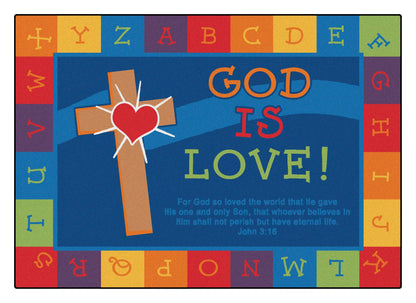 God is Love Alphabet Classroom Rug, view 4