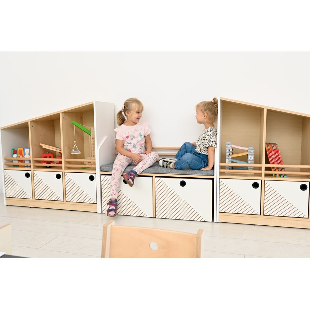 Mobile Storage Cabinet with Cushioned Bench by NOVUM