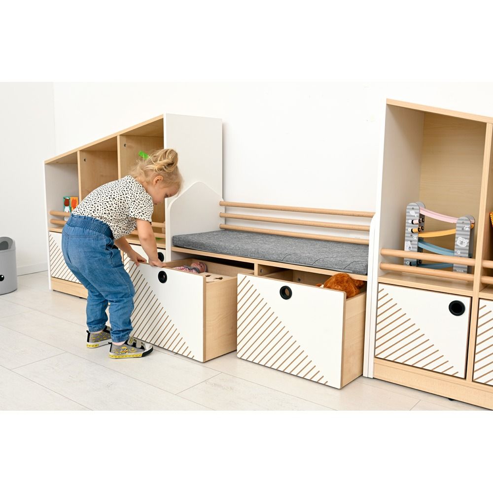 Mobile Storage Cabinet with Cushioned Bench by NOVUM