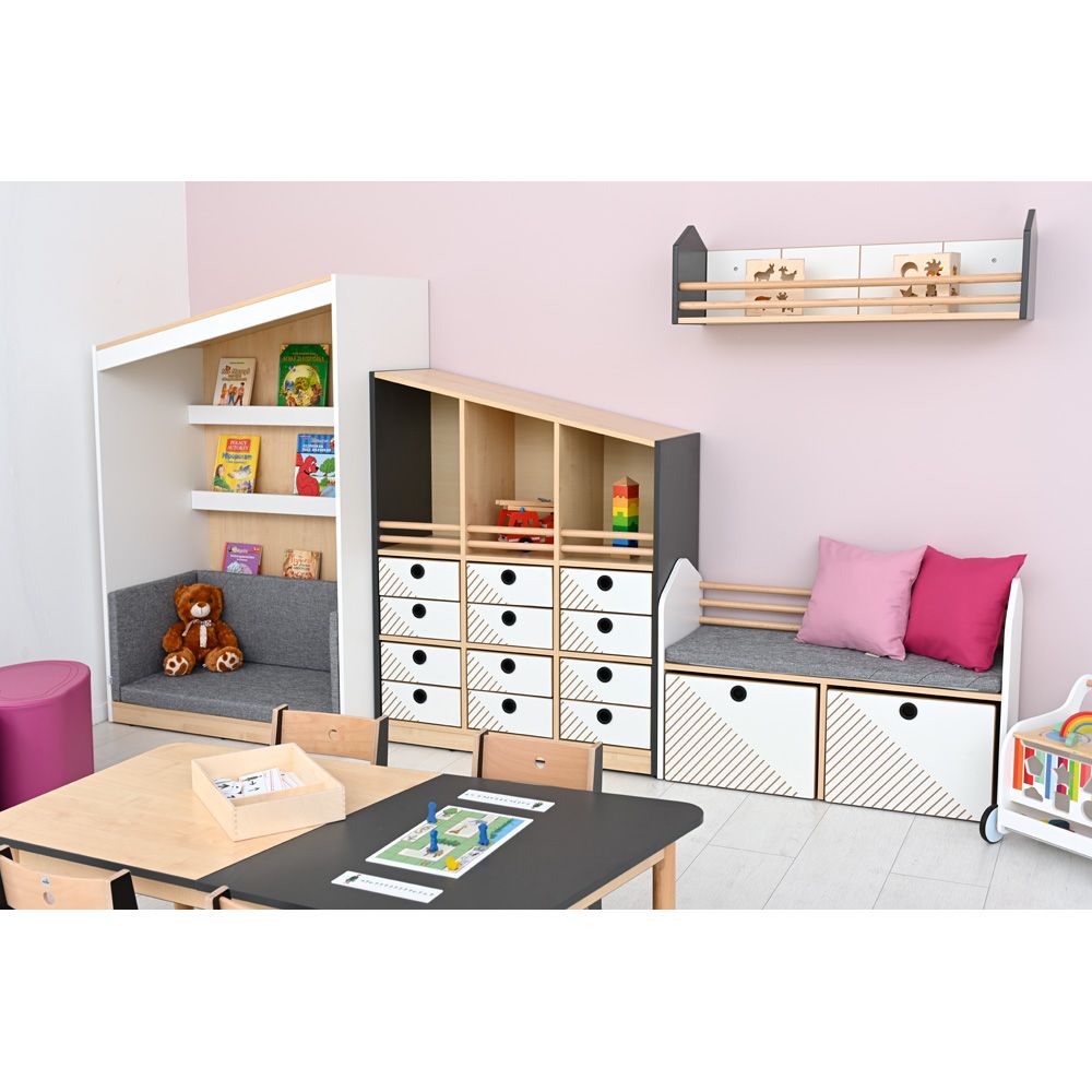 Reading Nook Bookcase with High-Back Seat by NOVUM