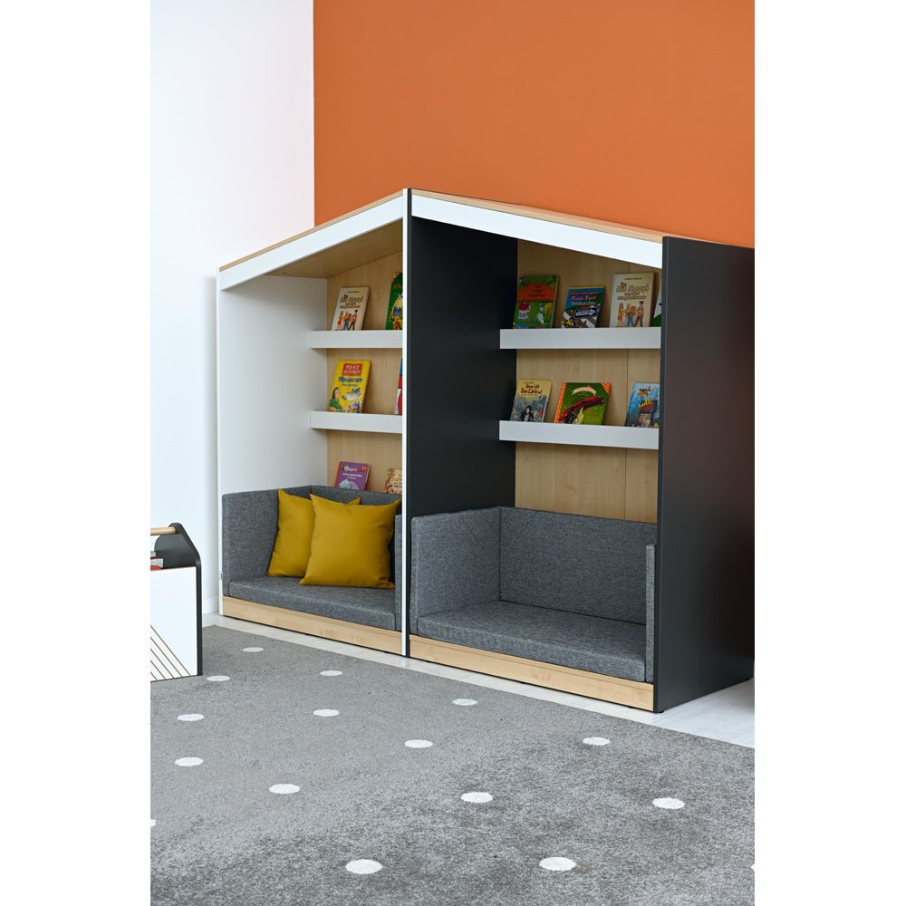 Reading Nook Bookcase with High-Back Seat by NOVUM