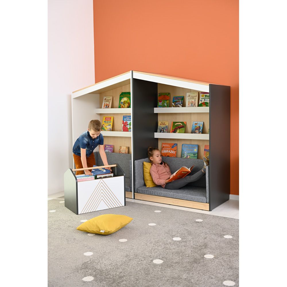 Reading Nook Bookcase with High-Back Seat by NOVUM