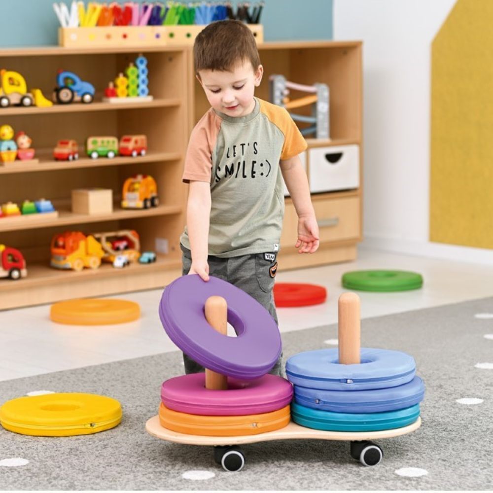 Rolling Trolley with 12 Donut Floor Cushions by NOVUM