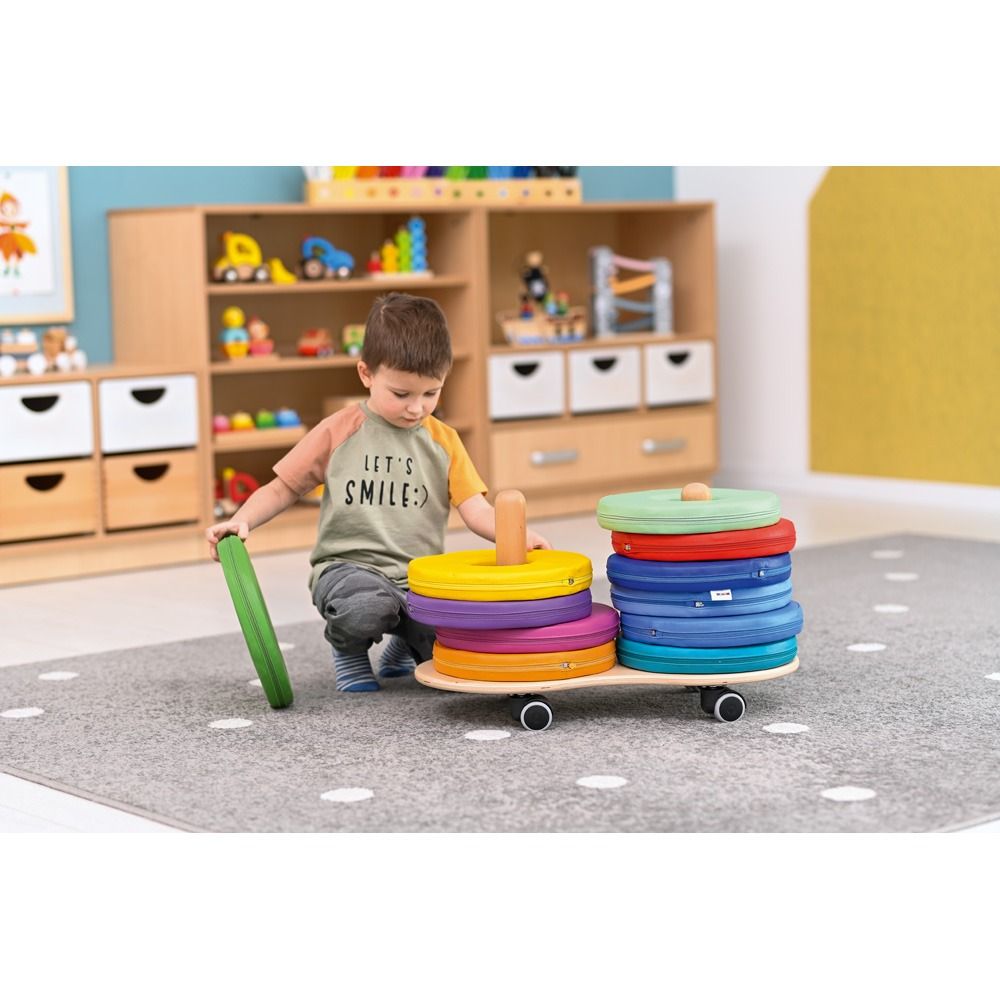 Rolling Trolley with 12 Donut Floor Cushions by NOVUM