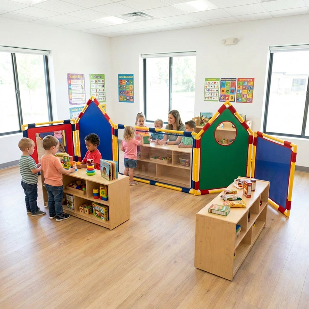 Pretend Play Village Room Divider Panel Set, view 4