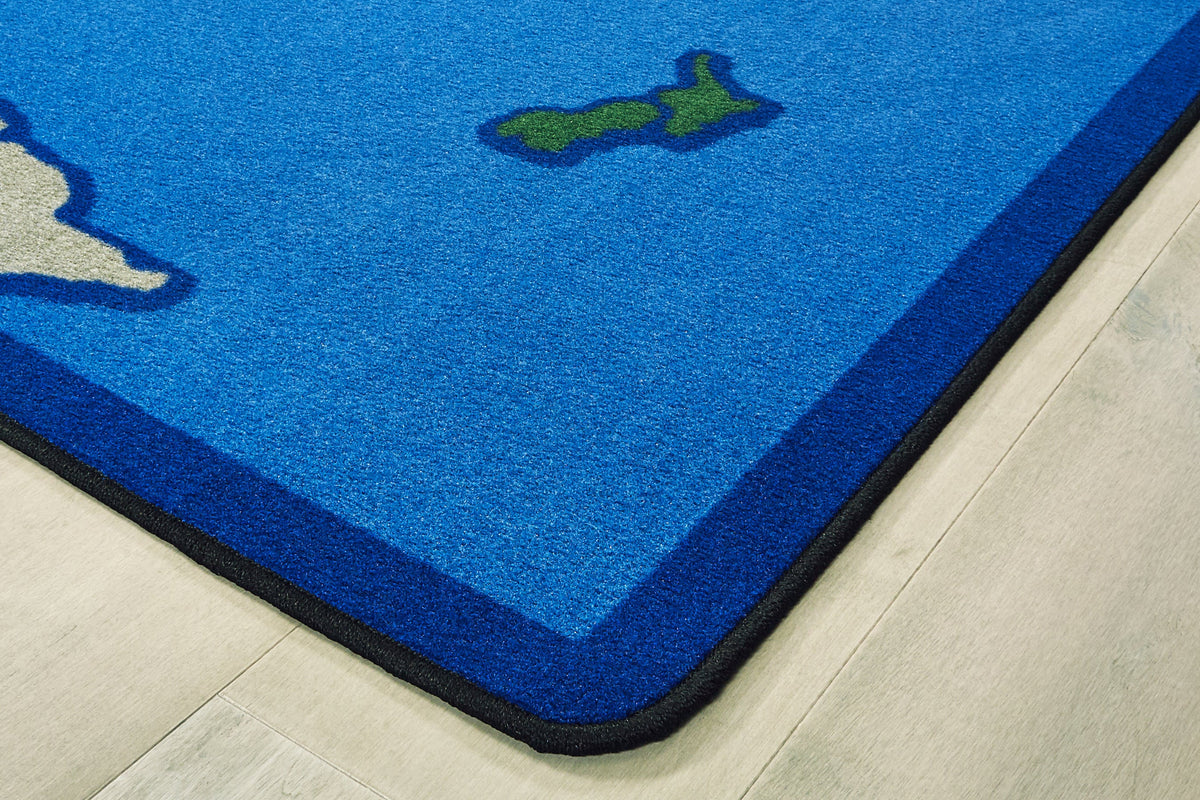 World Map Classroom Rug, view 4