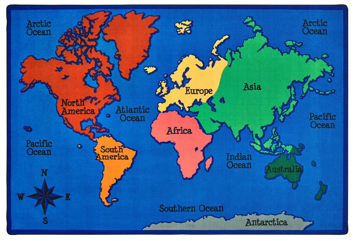 World Map Classroom Rug, view 3