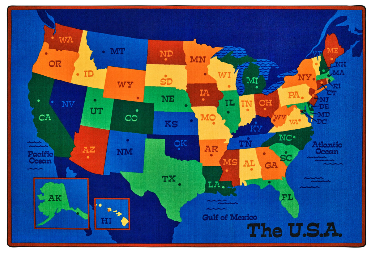 USA Map Classroom Rug, view 3