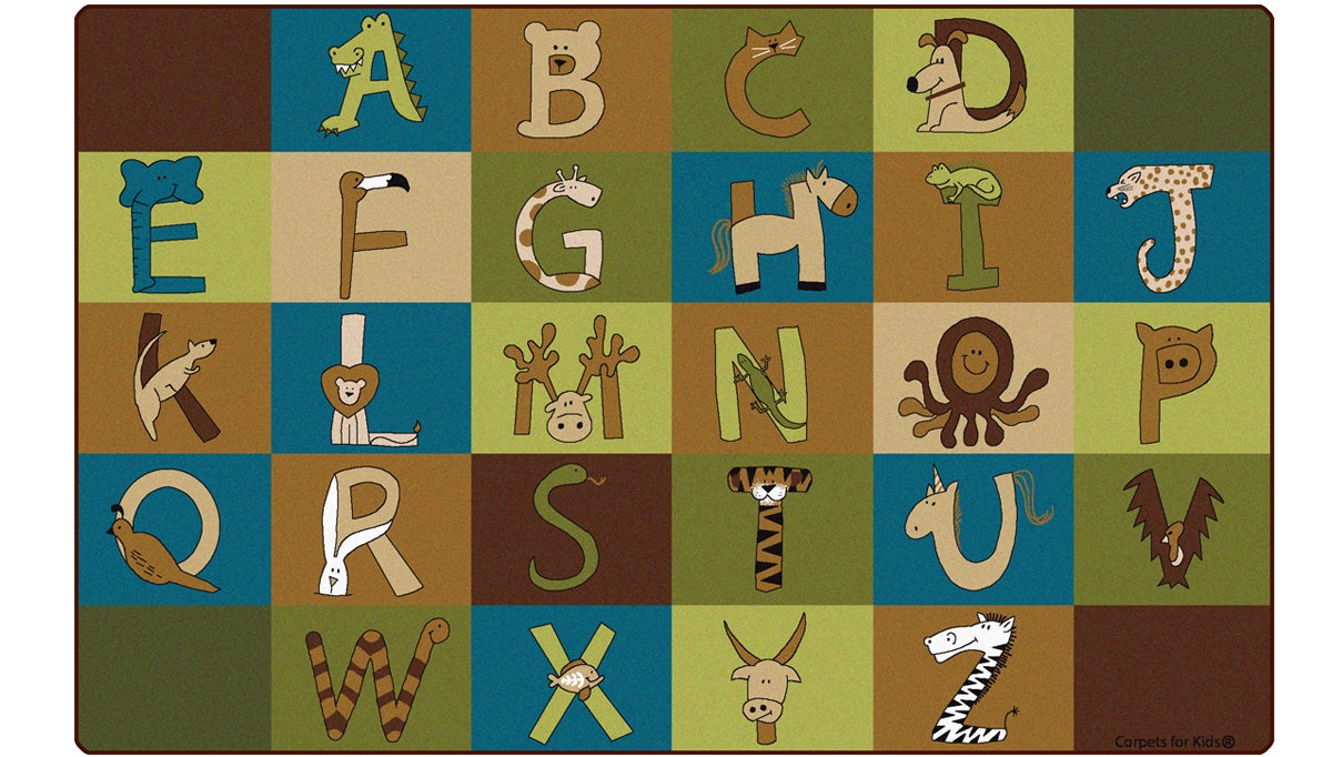 A to Z Animals Alphabet Classroom Rug, view 7