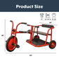 14" Tandem Tricycle with Passenger Seat, view 4