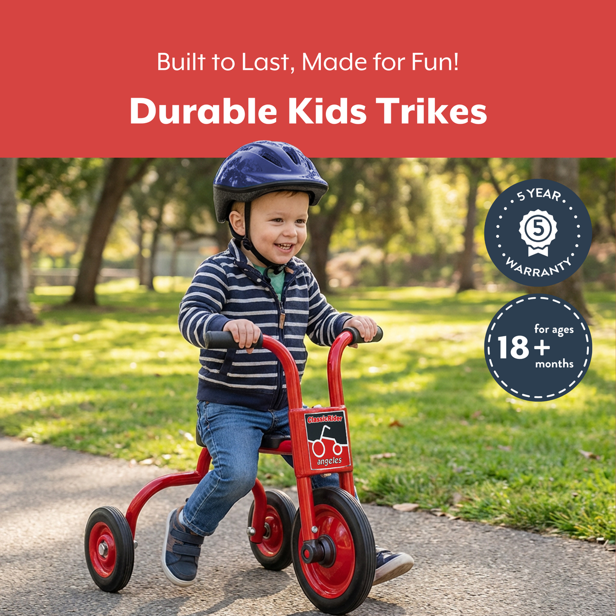 8" No-Pedal Push Trike for Beginners, view 3