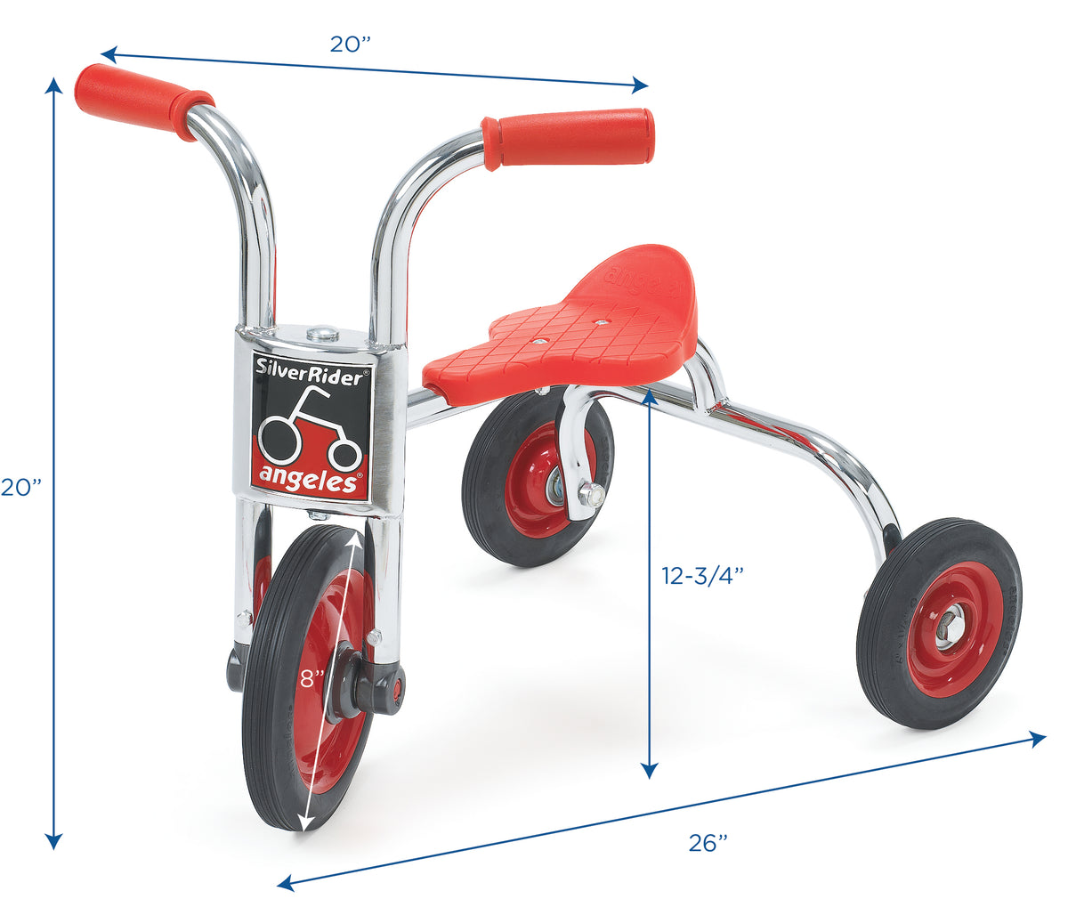 8" Steel Push Trike for Beginners, Red, view 5