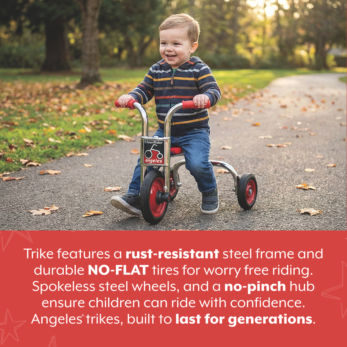 8" Steel Push Trike for Beginners, Red, view 10