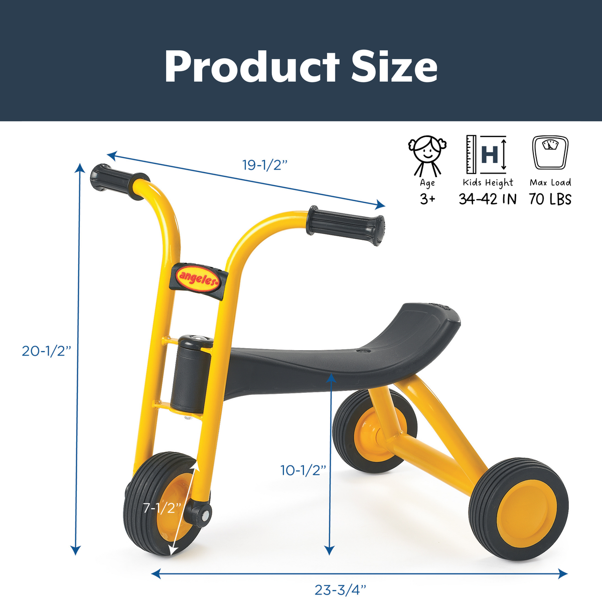 8" Mini Push Trike for Toddlers, Yellow, view 8