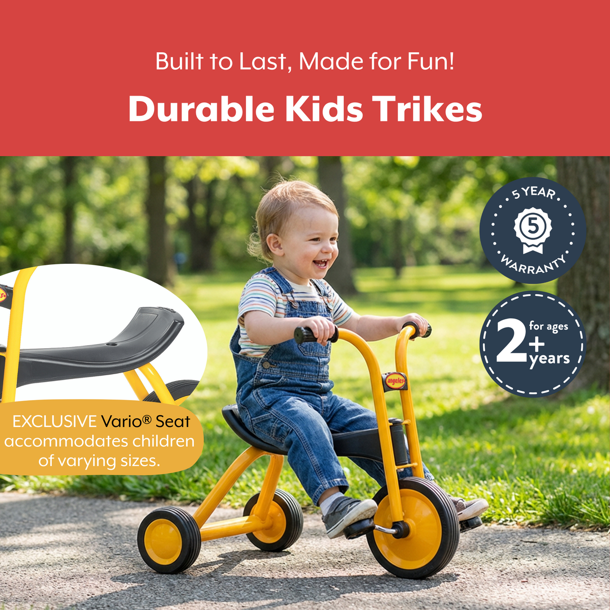 Yellow Steel Preschool Tricycle, view 6