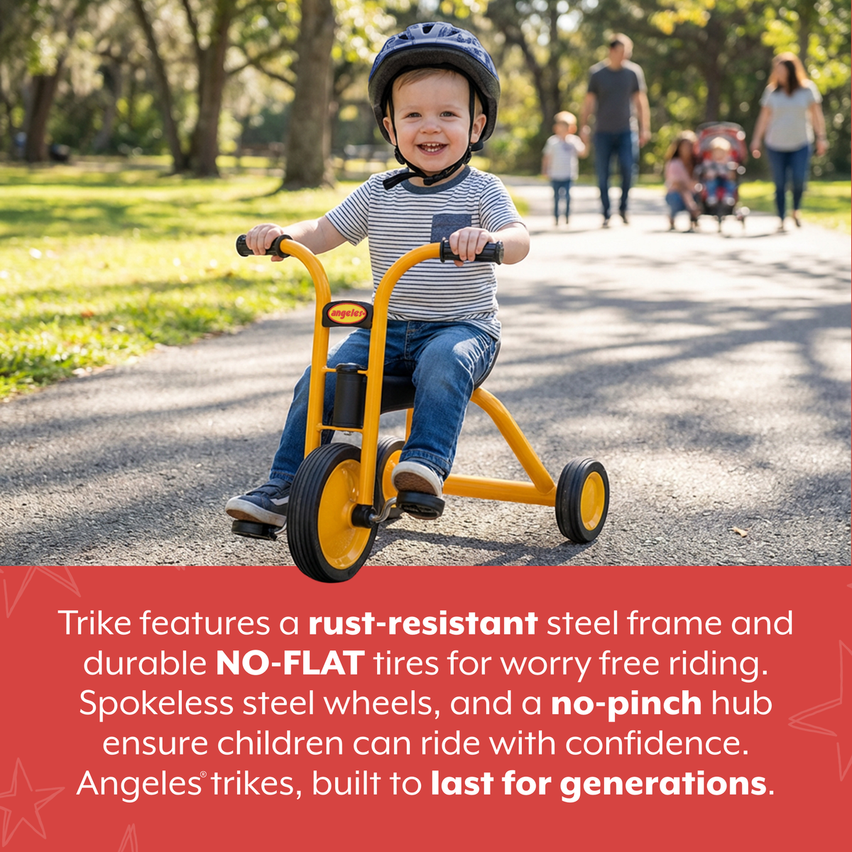 Yellow Steel Preschool Tricycle, view 5