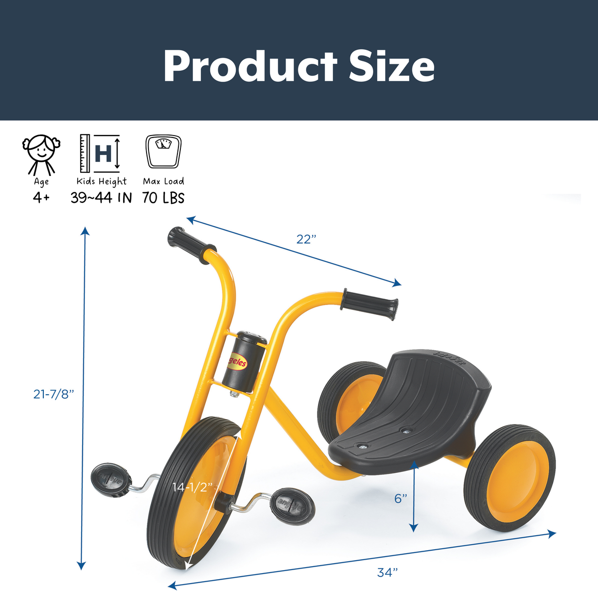 Low-Seat High-Back Trike with 14.5" Front Wheel, view 9