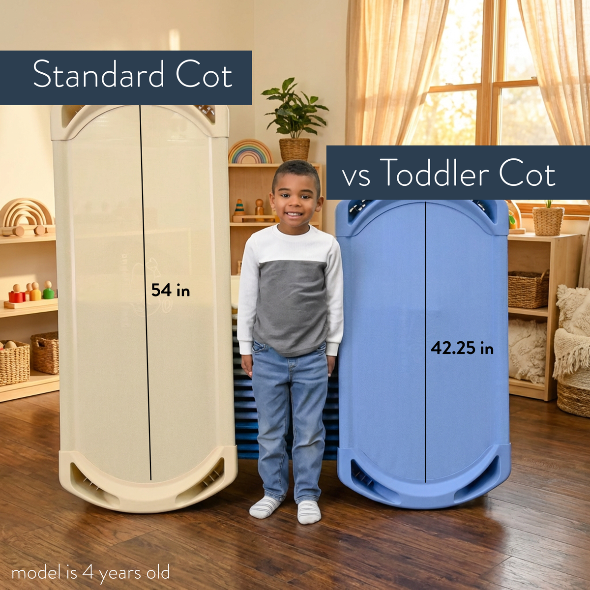 Vertical-Stacking Daycare Nap Cot with Enclosed Ends, view 10