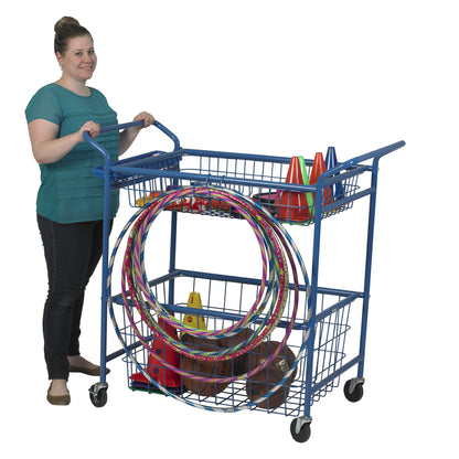 Rolling Steel Wire Activity Cart with Shelves