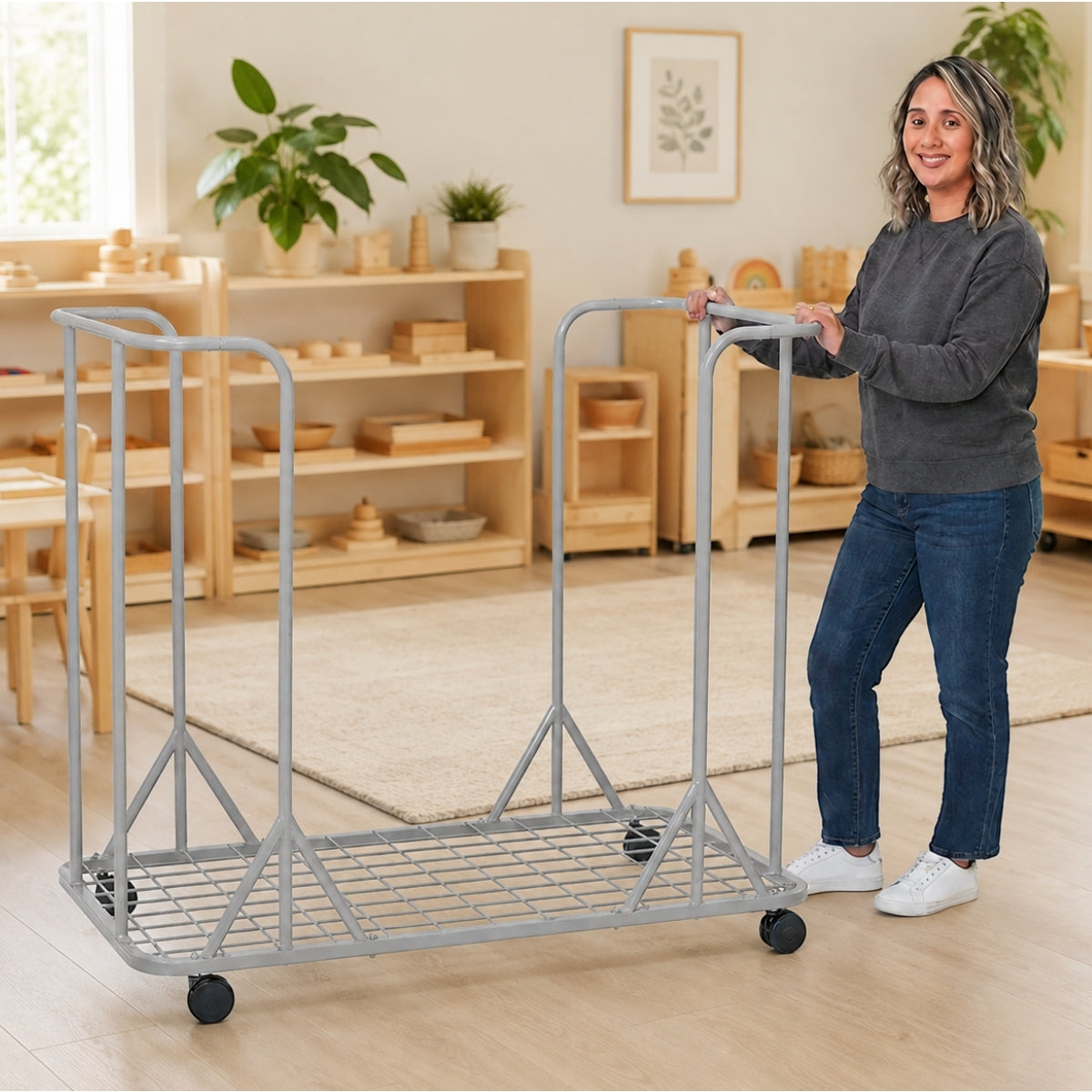 Universal Rolling Rest Mat Storage Cart