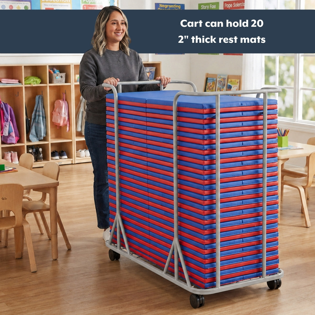 Universal Rolling Rest Mat Storage Cart, view 4