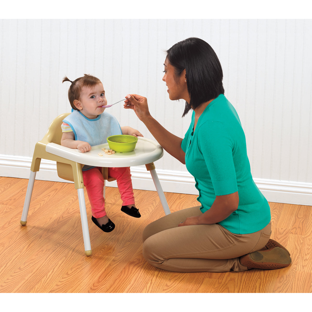 Stackable Infant Feeding Chair with Harness and Tray, view 3