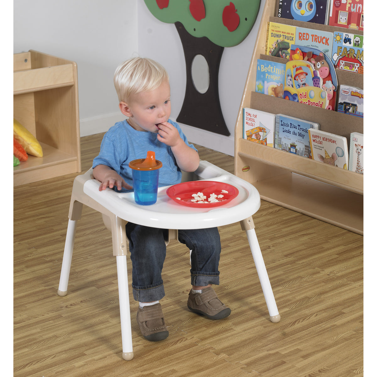 Stackable Infant Feeding Chair with Harness and Tray, view 5