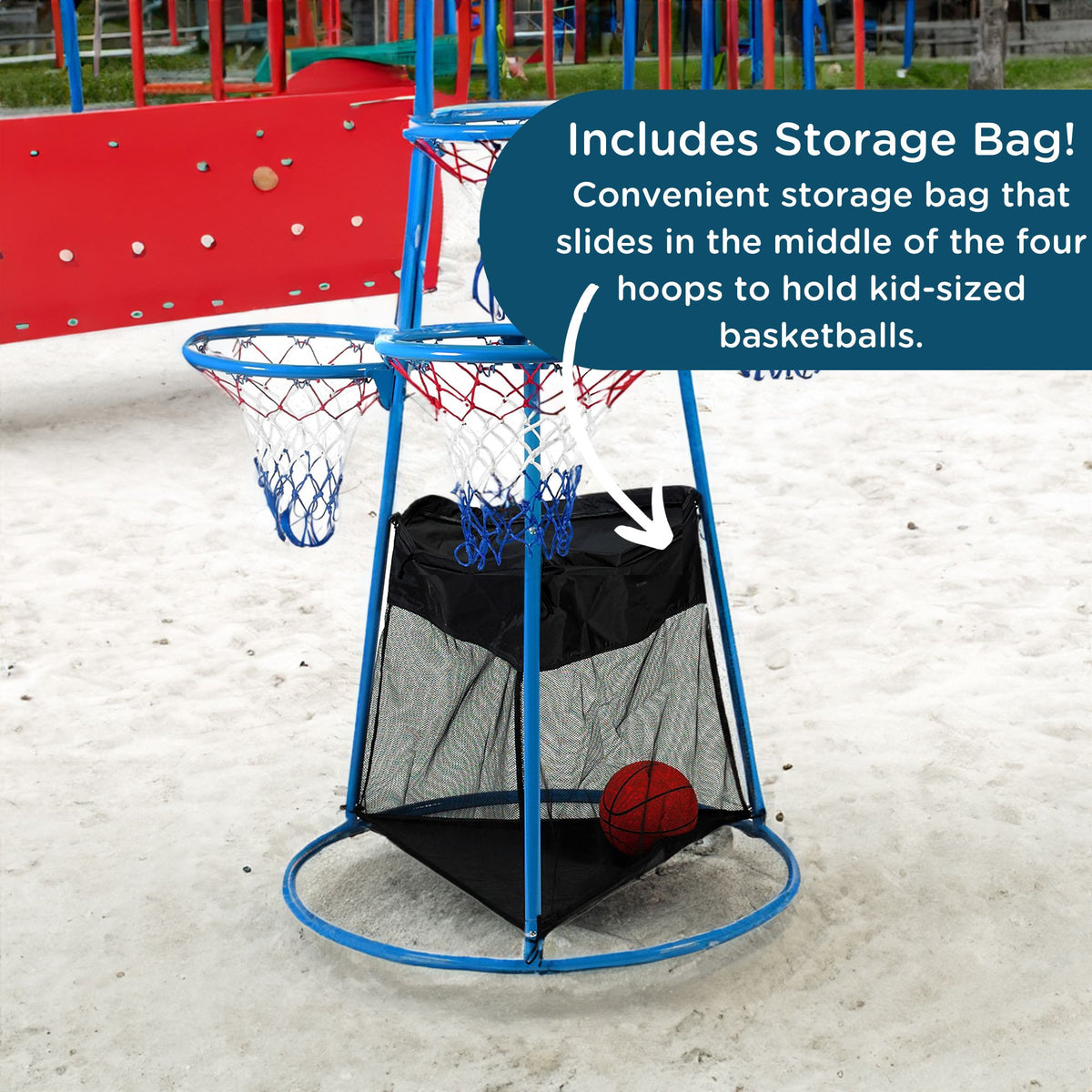 4-Hoop Toddler Basketball Stand with Storage Bag, view 8