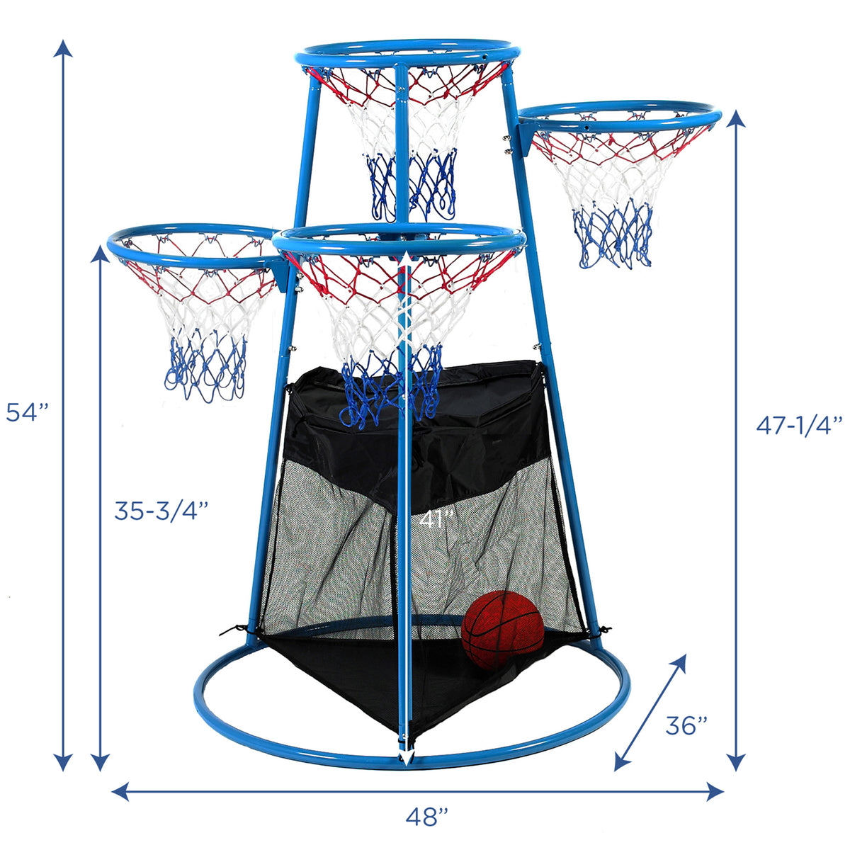 4-Hoop Toddler Basketball Stand with Storage Bag, view 5
