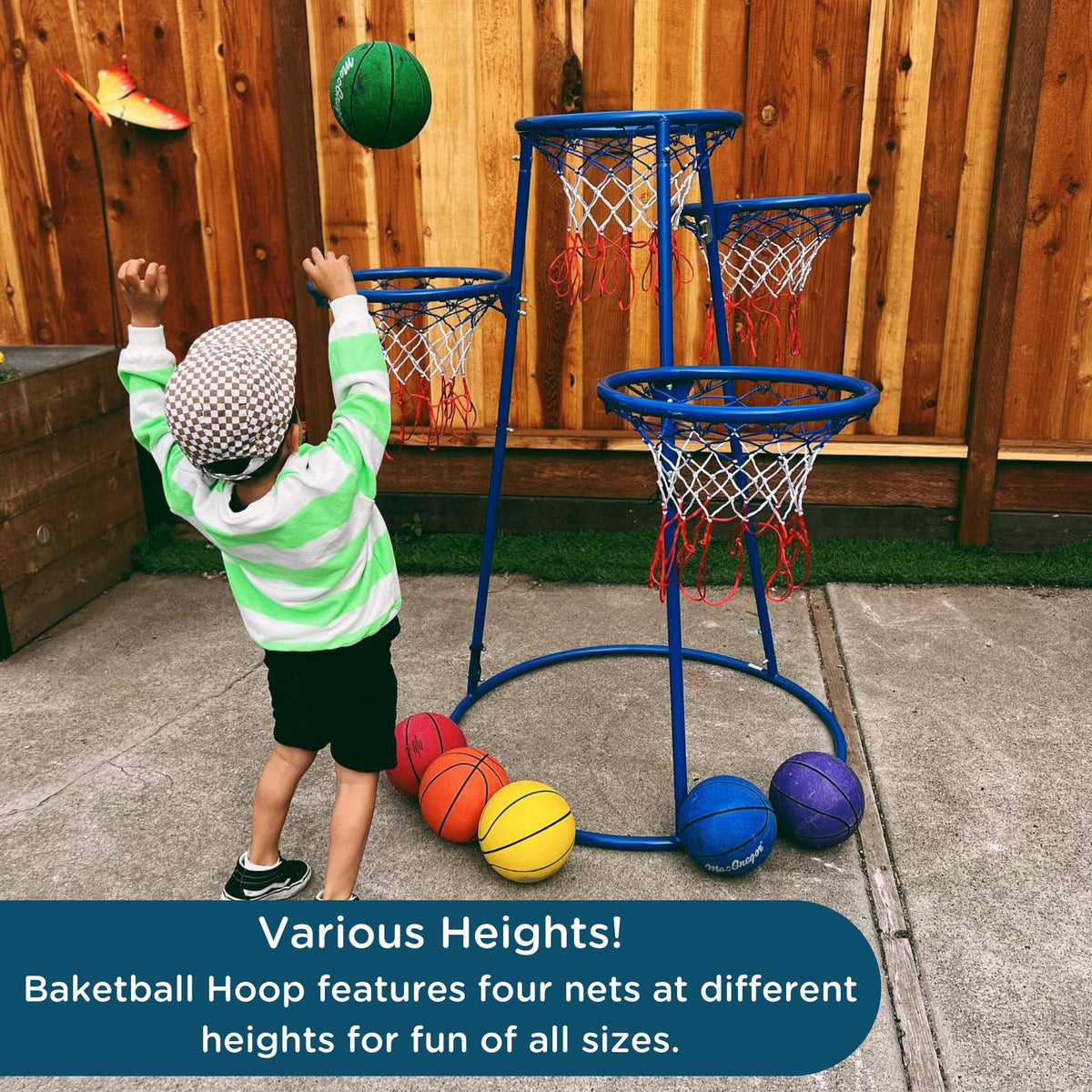 4-Hoop Toddler Basketball Stand with Storage Bag, view 6