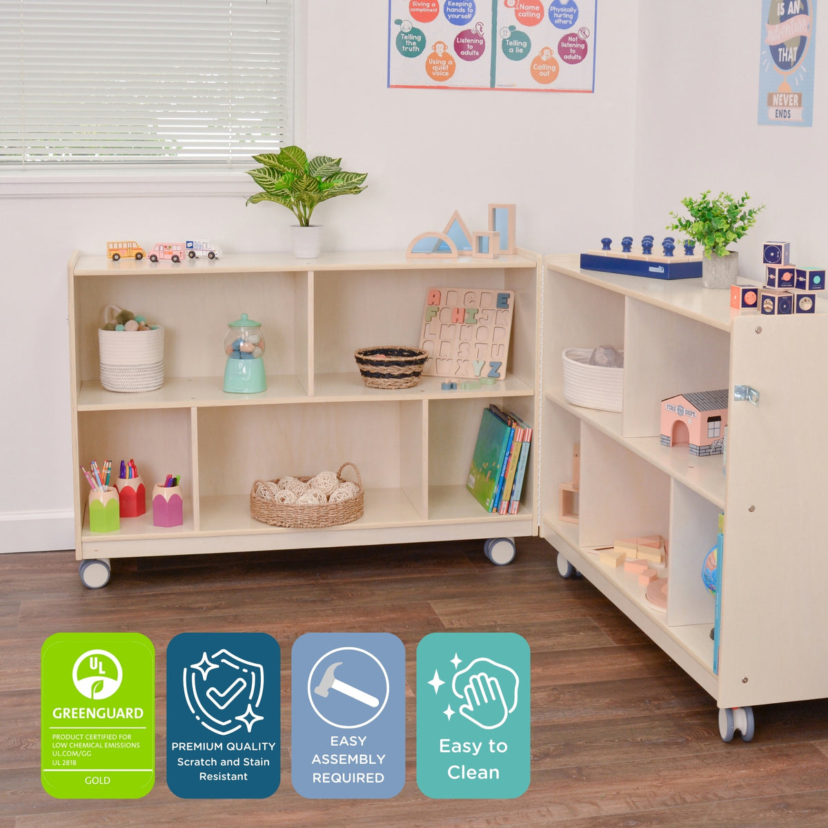 Mobile 30" H 2-Shelf Fold-and-Lock Storage Unit, view 6