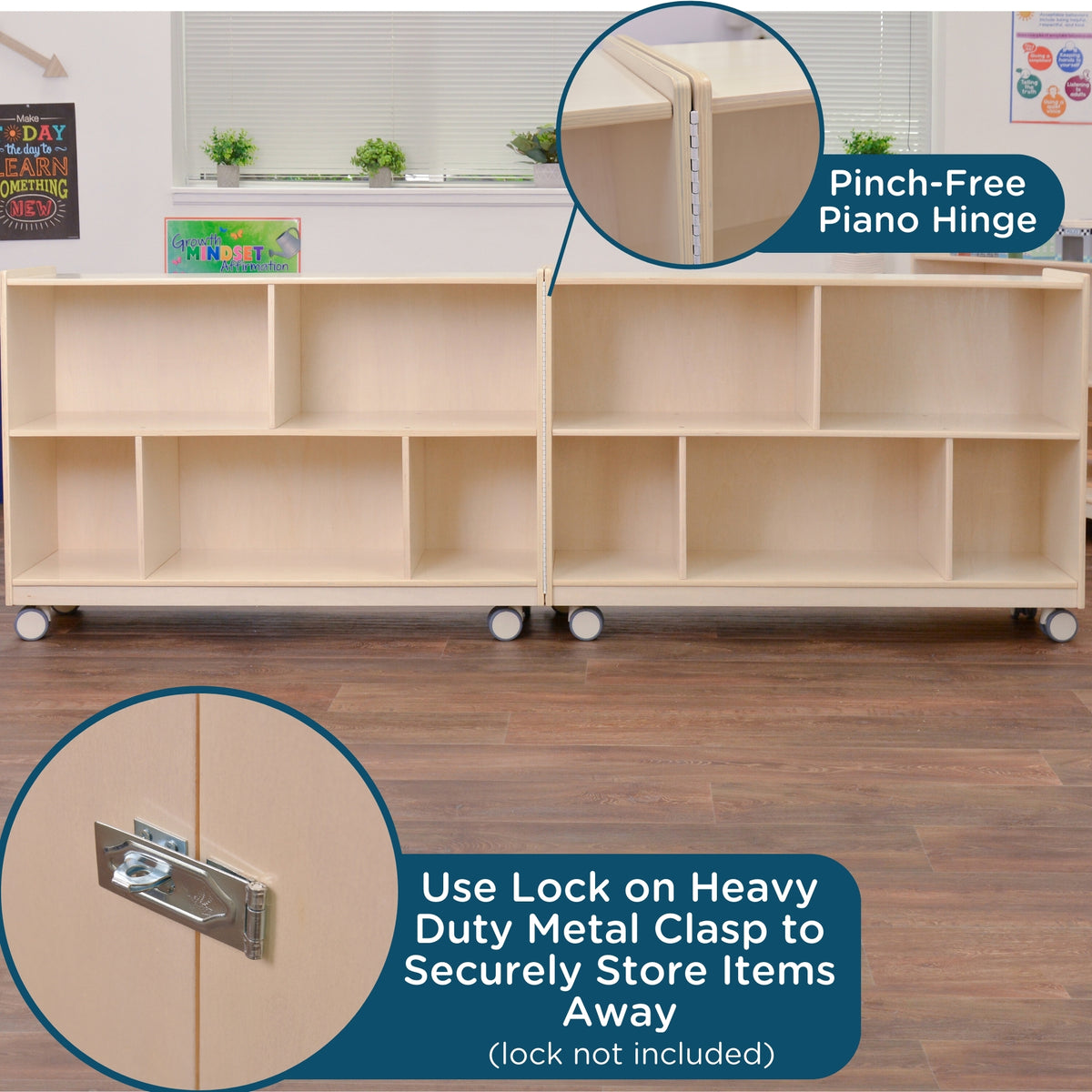 Mobile 30" H 2-Shelf Fold-and-Lock Storage Unit, view 5