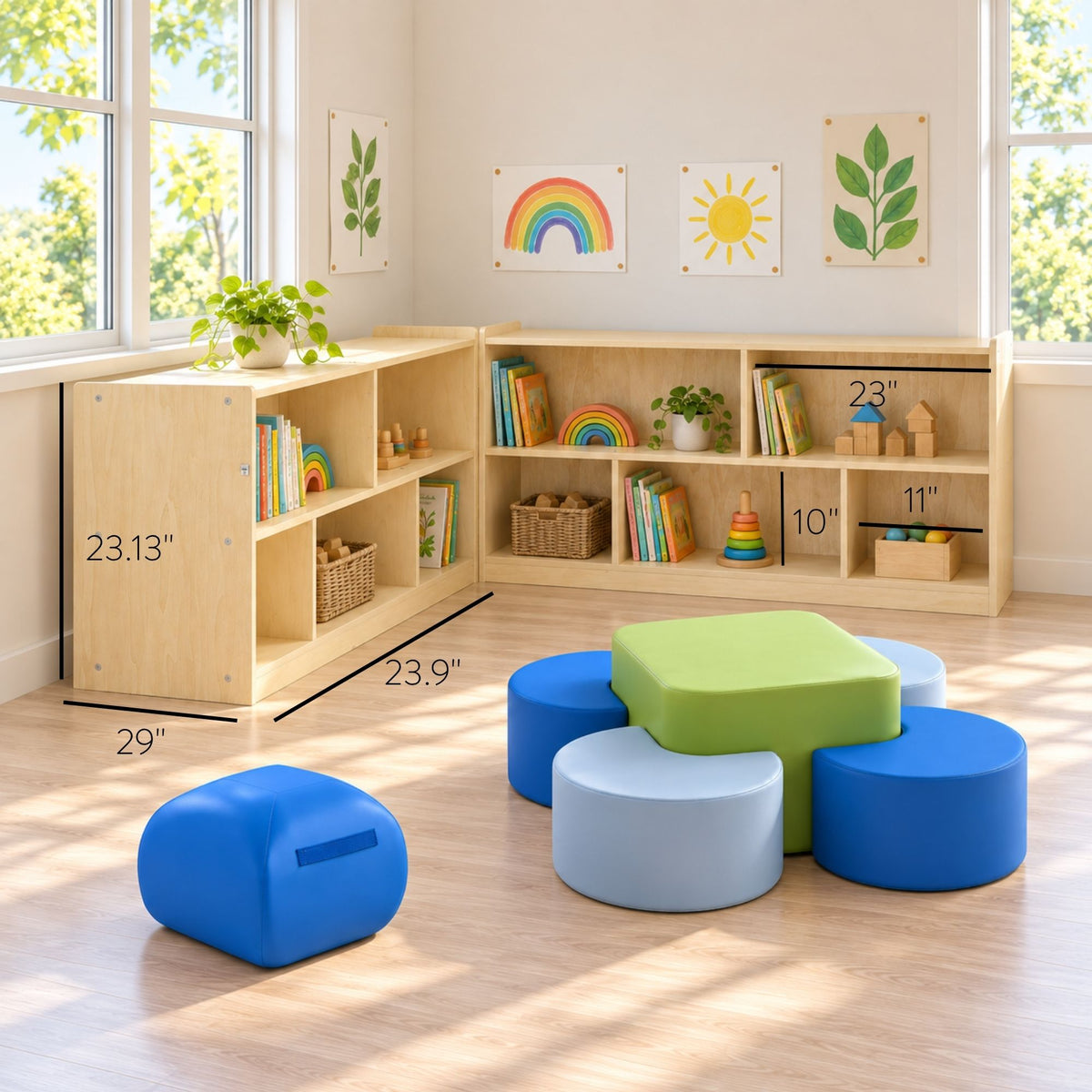 Mobile 24" H 2-Shelf Fold-and-Lock Storage Unit, view 2