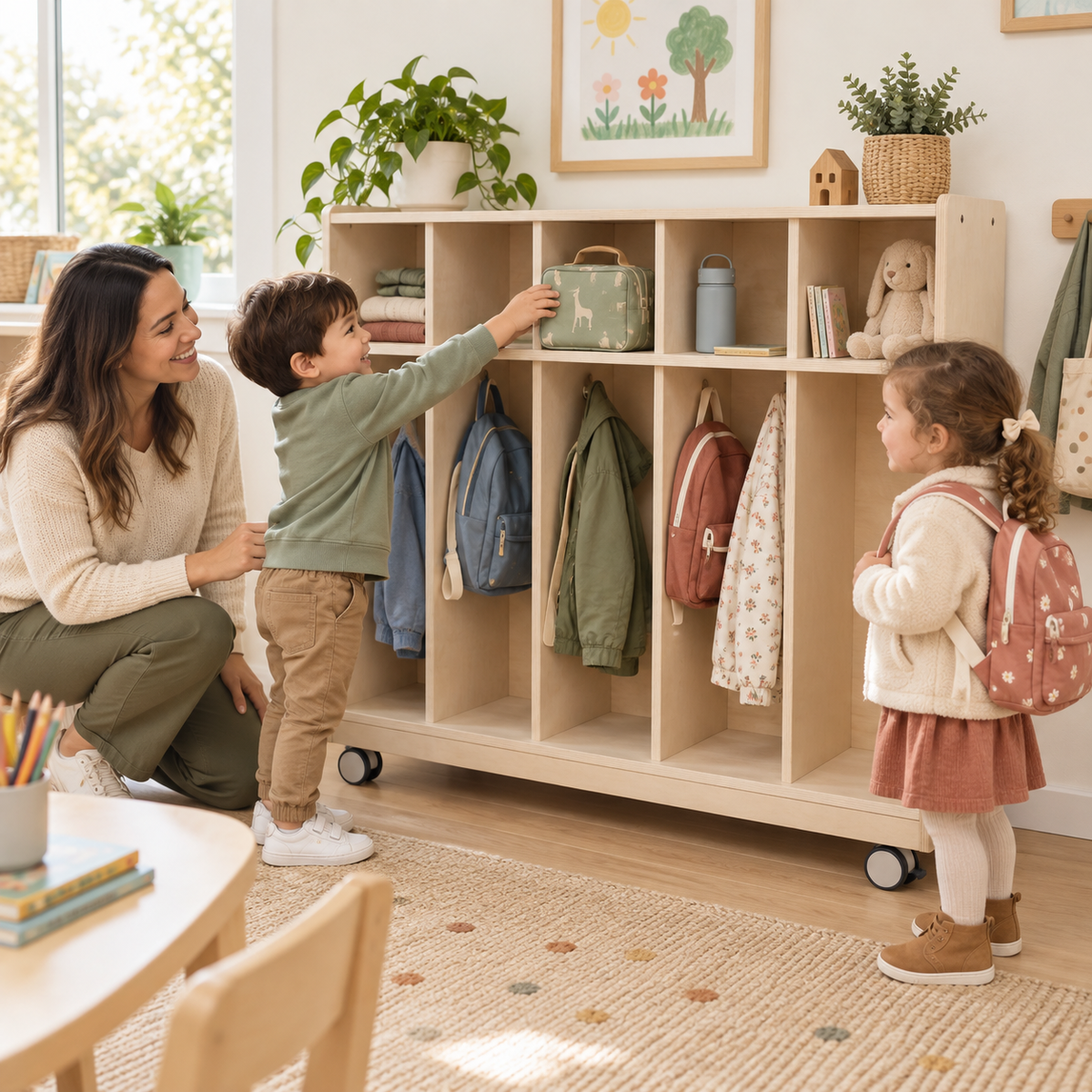 Mobile Toddler 5-Section Locker
