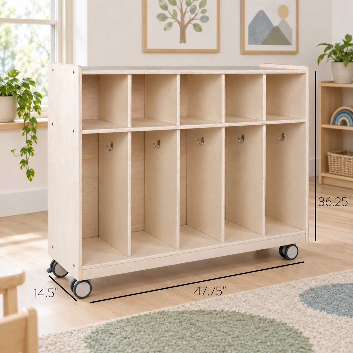 Mobile Toddler 5-Section Locker, view 2