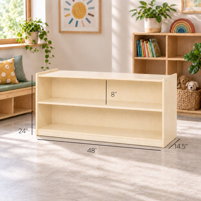 Mobile 24" H 2-Shelf Classroom Storage Unit, view 2