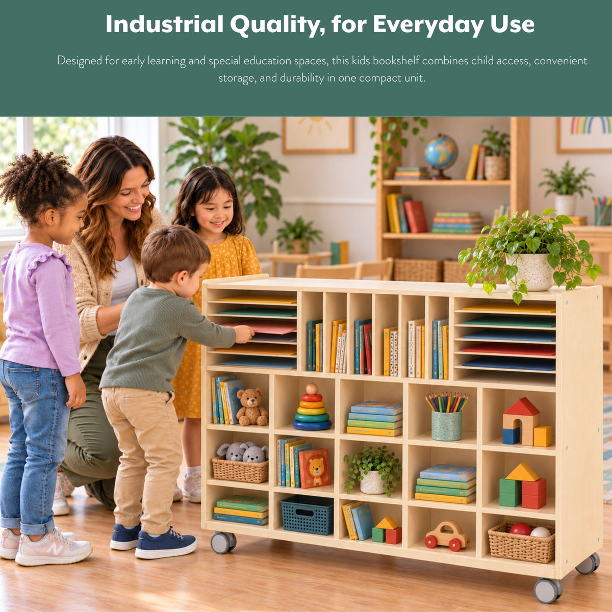 Mobile Multi-Section Classroom Storage Unit, view 3