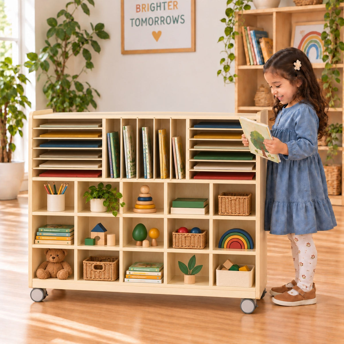 Mobile Multi-Section Classroom Storage Unit