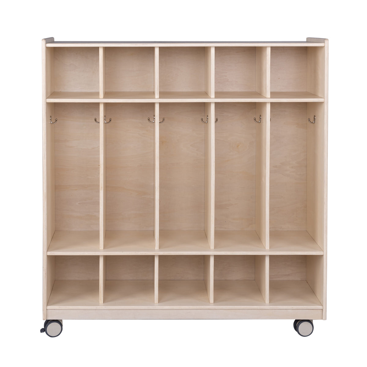 Mobile 5-Section Locker with Shoe Storage, Assembled