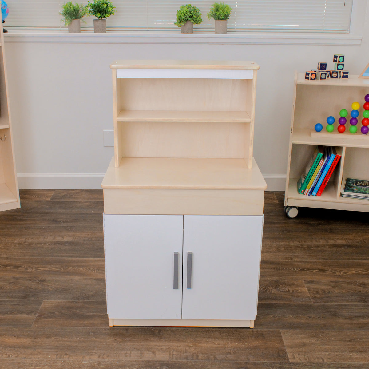 White Wooden Play Kitchen Hutch, view 5