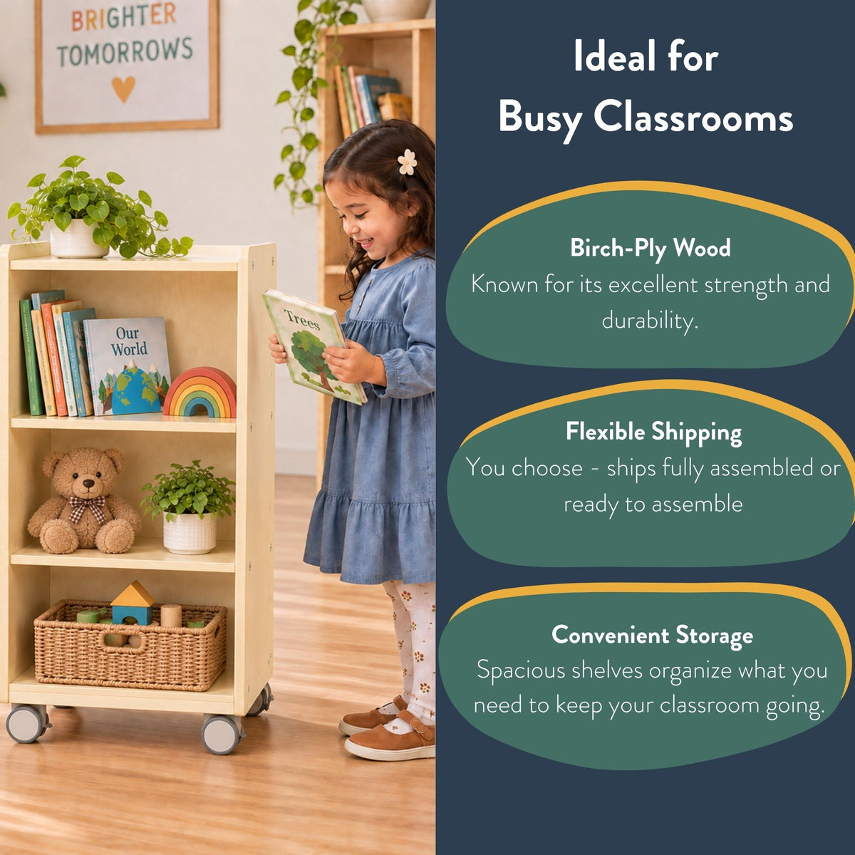 36" H 3-Shelf Classroom Storage Unit, view 5