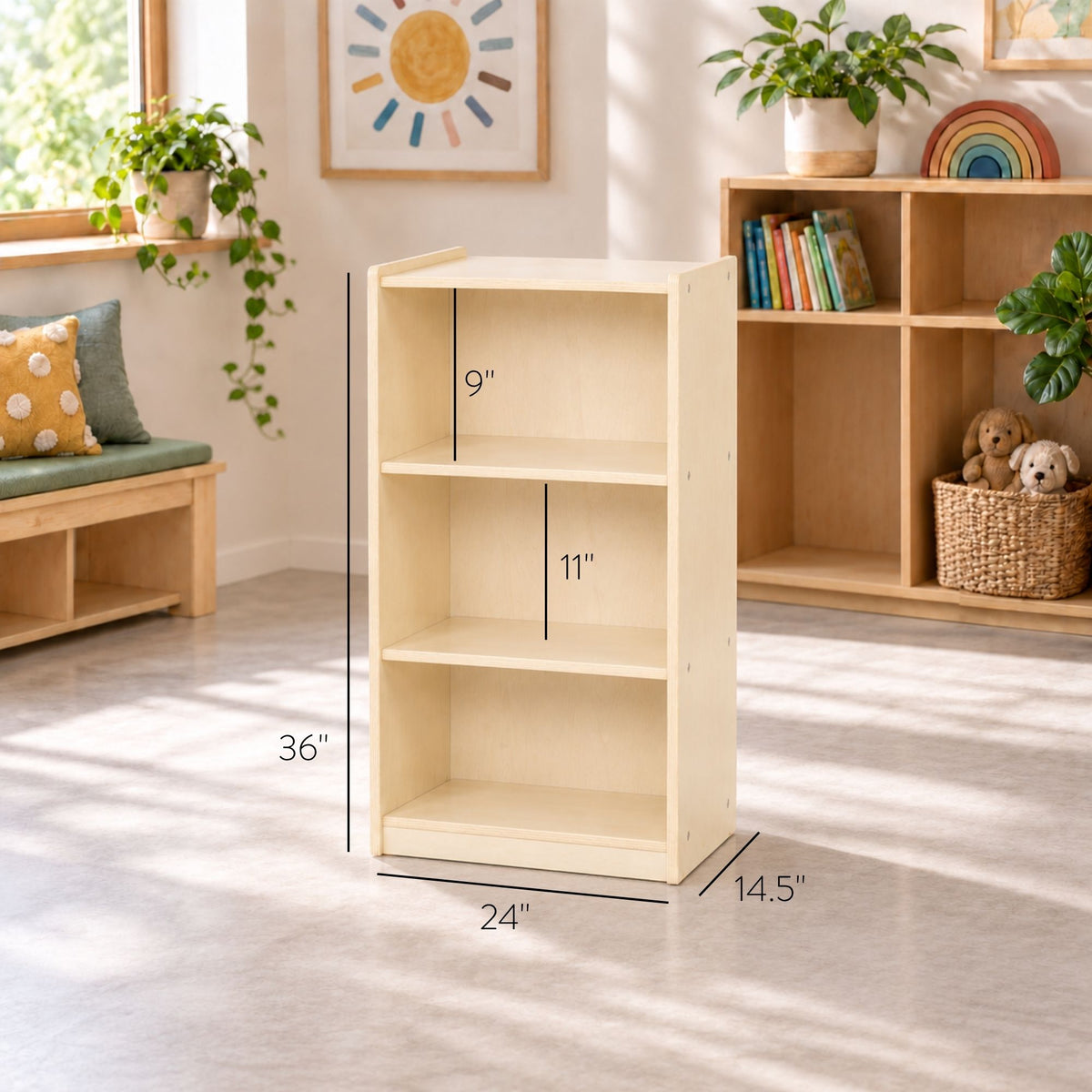 36" H 3-Shelf Classroom Storage Unit, view 2