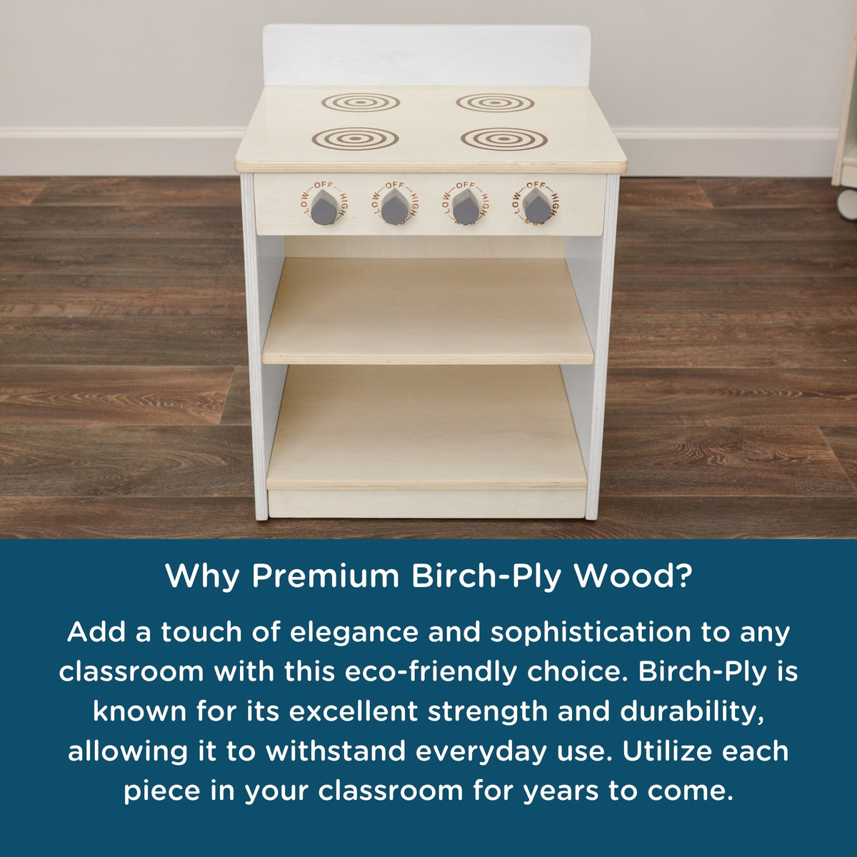 White Wooden Toddler Play Stove, view 5